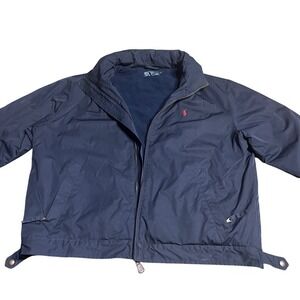 VTG Polo Ralph Lauren Jacket Mens XXL Red Pony Logo Full Zip Fleece‎ Lined